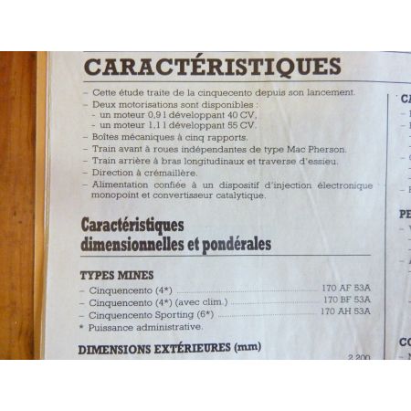 Cinquecento Ess Revue Technique FIAT