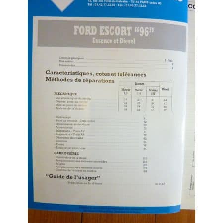 Escort 96- Revue Technique FORD
