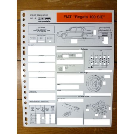 Regata 100 SIE Fiche Technique Fiat