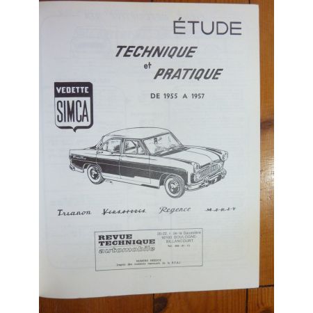 Vedette 55-59 Revue Technique Les Archives Du Collectionneur Simca