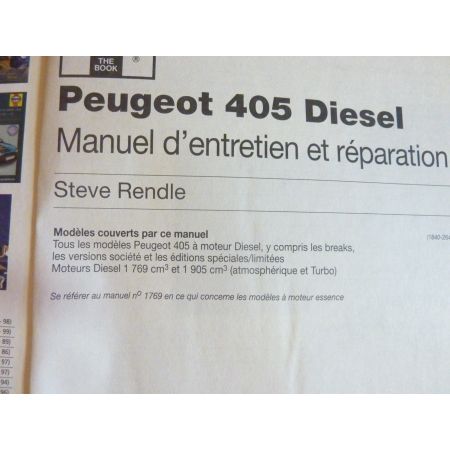 405 Die Revue Technique Haynes Peugeot