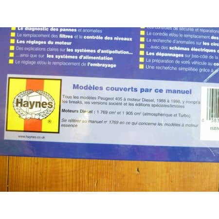 405 Die Revue Technique Haynes Peugeot