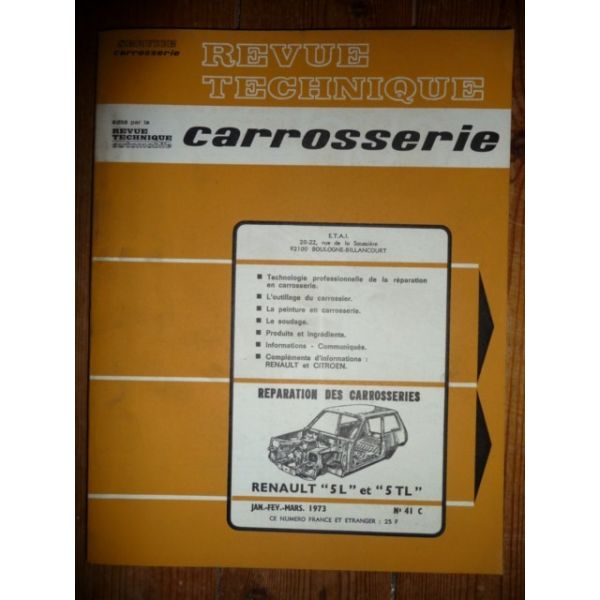R5 L TL Revue Technique Carrosserie Renault