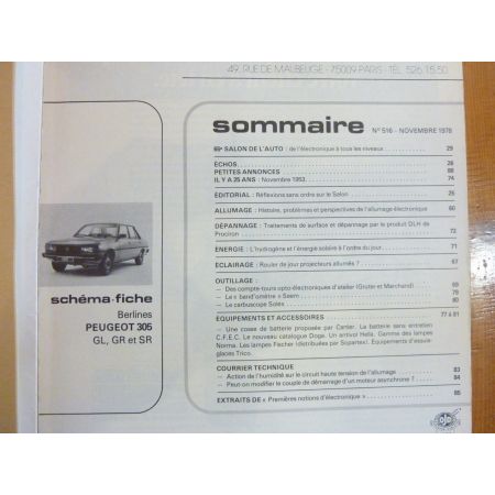 305 Revue Technique Electronic Auto Volt Peugeot