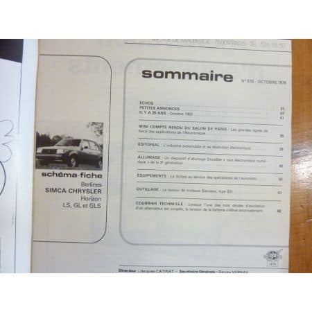 Horizon  Revue Technique Electronic Auto Volt  Simca
