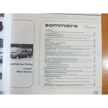 Rancho Revue Technique Electronic Auto Volt Talbot Simca