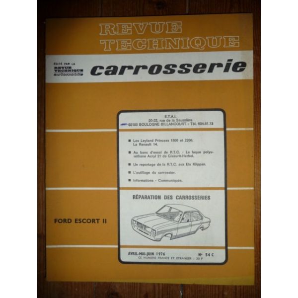 Escort II Revue Technique Carrosserie Ford