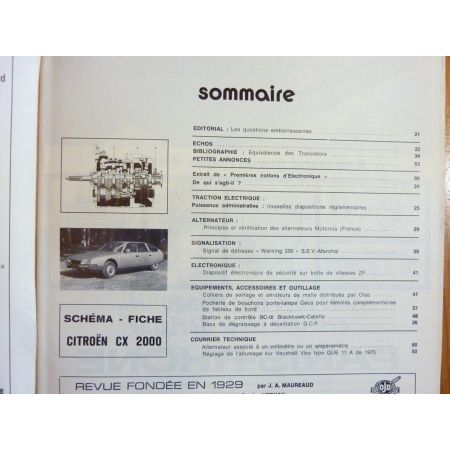 CX 2000 Revue Technique Electronic Auto Volt Citroen