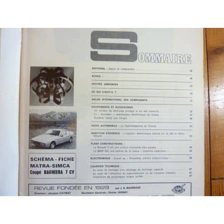 Bagheera Revue Technique Electronic Auto Volt Talbot Simca