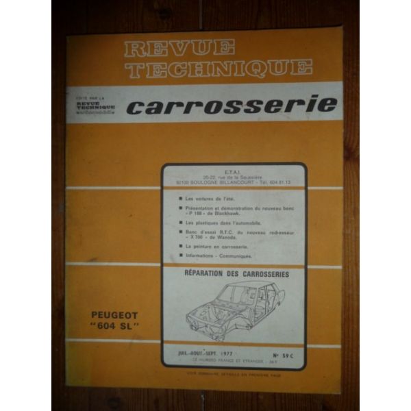 604 SL Revue Technique Carrosserie Peugeot