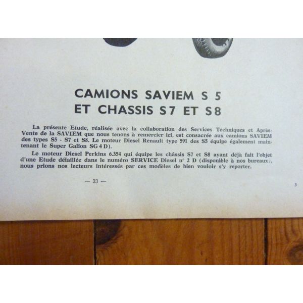 Revue Technique RTD Pour Camion Renault Saviem S B 2 Et Moteur 599
