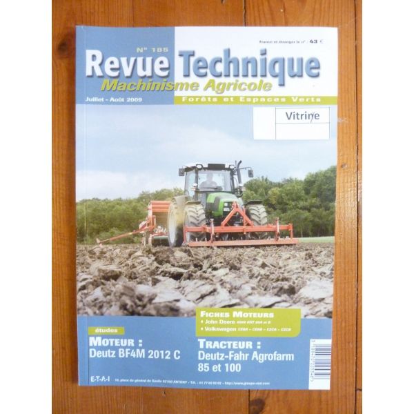 Agrofarm 85 100 Revue Technique Agricole Deutz Fahr