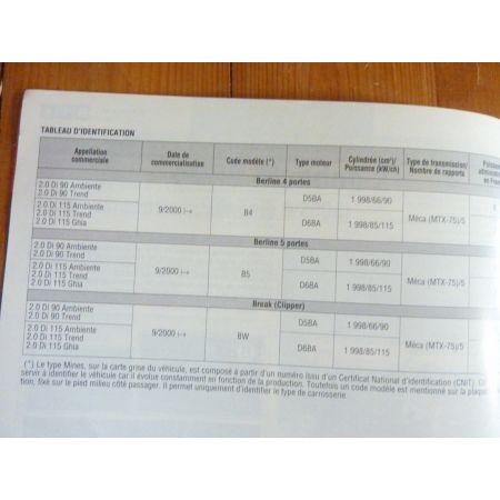 Mondeo Die 00- Revue Technique Ford