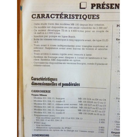 MB100 Sprinter Revue Technique Mercedes