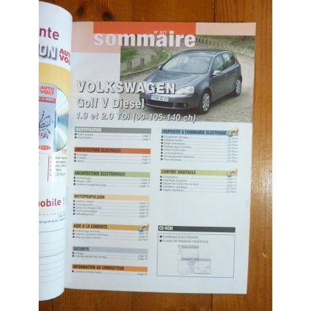 Golf V 1.9 et 2.0 TDI Revue Technique Electronic Auto Volt Volkswagen
