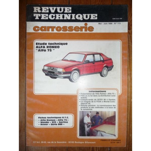75 Revue Technique Carrosserie Alfa Romeo