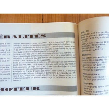Série 45 Revue Technique PL Daf