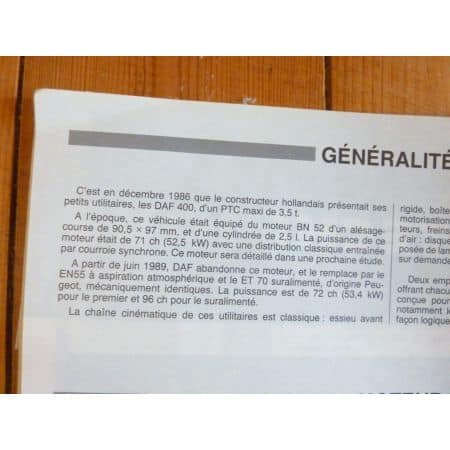 RTD0175D Daf Revue technique utilitaires DAF Série 400