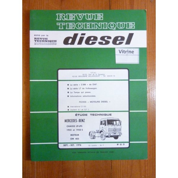 LP LPS 1932 Revue Technique PL Mercedes