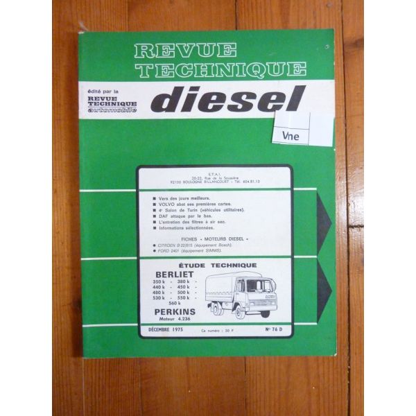 Serie K Revue Technique PL Berliet