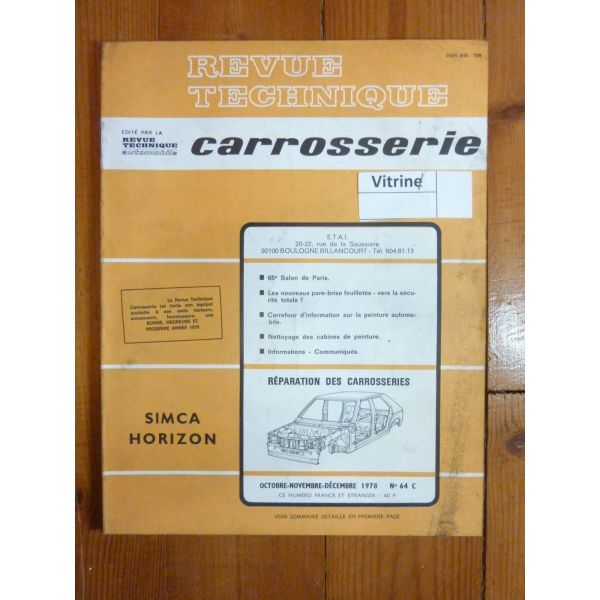 Horizon Revue Technique Carrosserie Talbot Simca