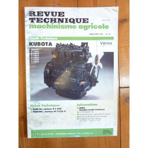 Séries D et V Revue Technique Agricole Kubota