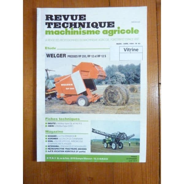 RP200 RP12 Revue Technique Agricole Welger