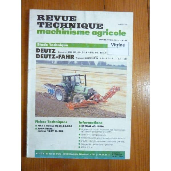 AGROSTAR DX Revue Technique Agricole Deutz Fahr