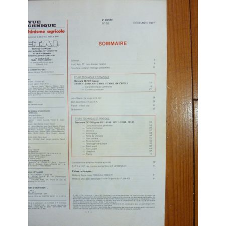 8111 8145 10111 10145 12145 Revue Technique Agricole Zetor