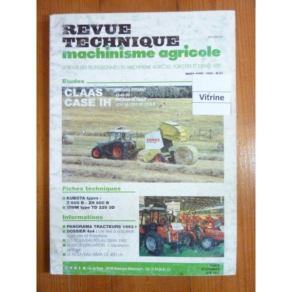 Rollant AroBale Revue Technique Agricole IH