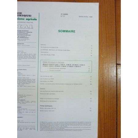 Z500 à V1200B Revue Technique Agricole Kubota