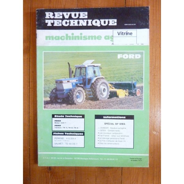 TW 15 25 35 Revue Technique Agricole Ford
