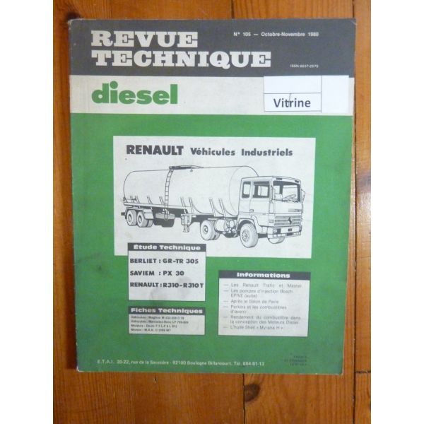 GR305 PX30 R310 Revue Technique PL Berliet Renault Saviem