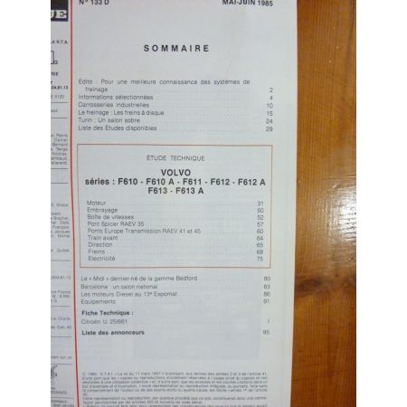 F610 à F613A Revue Technique PL Volvo