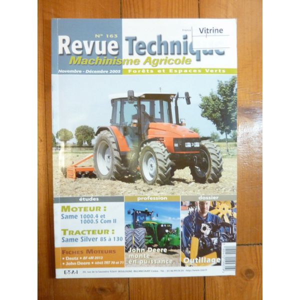 Silver 85 a 130 Revue Technique Agricole Same