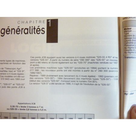 Chargeurs 530 Revue Technique TP JCB