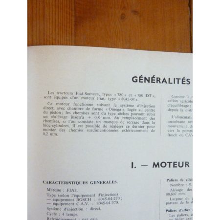 780 780DT Revue Technique Agricole Fiat Someca