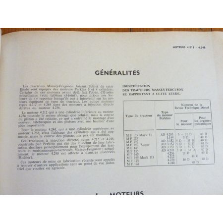 MF165 Mark III MF178 Revue Technique Agricole Massey Ferguson