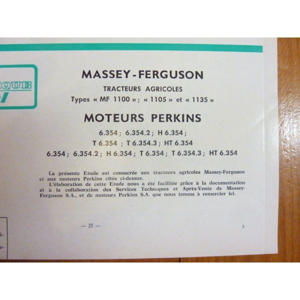 RTA Revue technique agricole TRACTEUR MASSEYFERGUSON