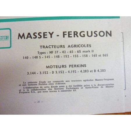 MF37 à MF865 Revue Technique Agricole Massey Ferguson