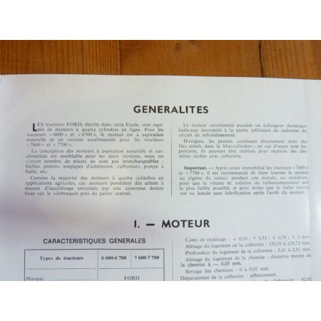 6600 6700 7600 7700 Revue Technique Agricole Ford