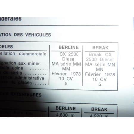 CX 2500D Revue Technique Citroen