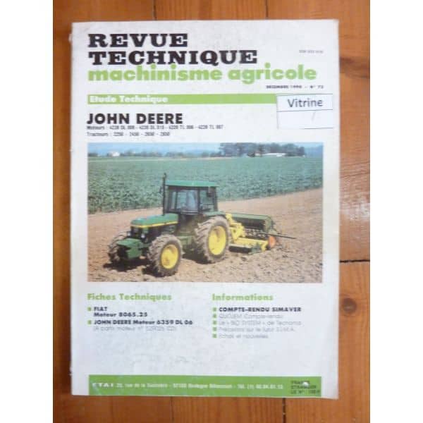 2250 2450 2650 2850 Revue Technique Agricole John Deere