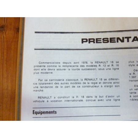 R18 -82 Revue Technique Renault