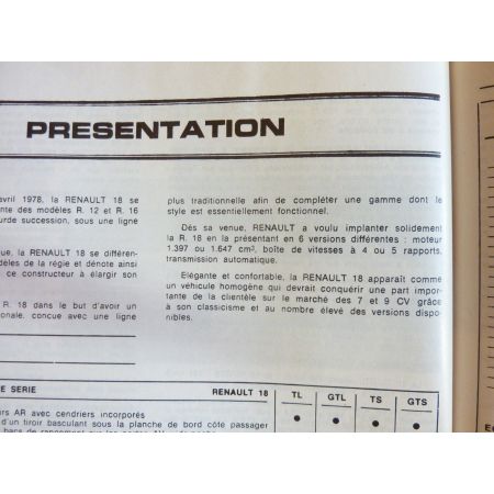 R18 -82 Revue Technique Renault