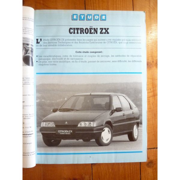 冊子 CITROEN ZX 1.1l, 1.4l, 1.6l, 1.9l Essence et 1.9l diesel