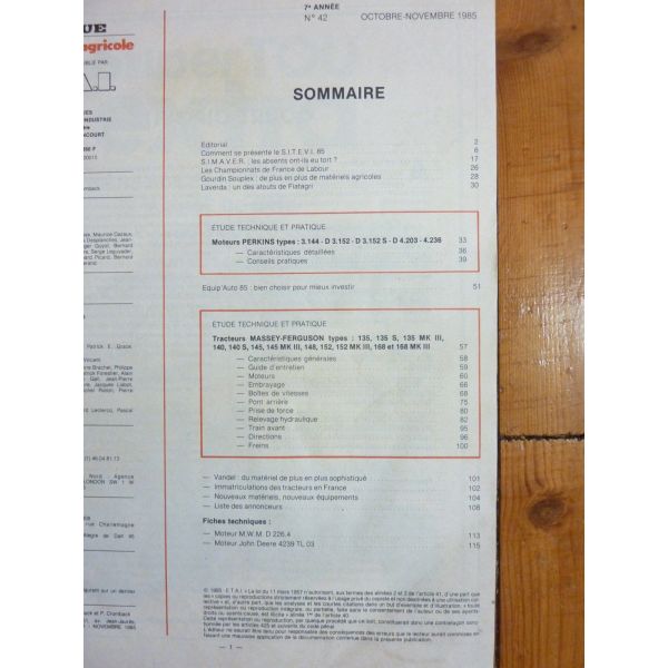 135 168 MKIII Revue Technique Agricole Massey Ferguson