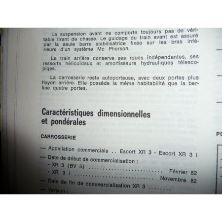 Escort XR3i Revue Technique Ford