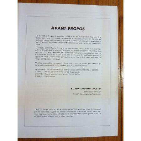 GS650 L Bulletin tech SUZUKI