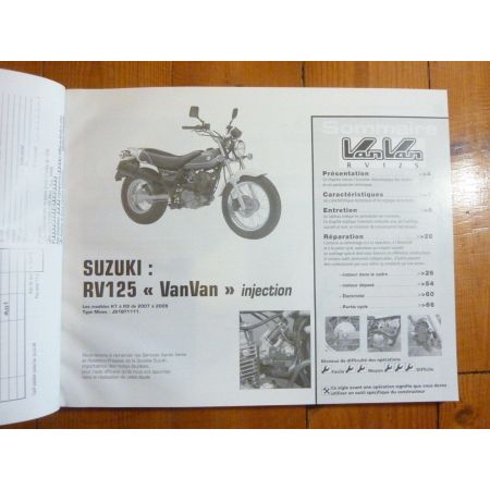 RV125 VANVAN Fazer Revue Technique moto Suzuki Yamaha